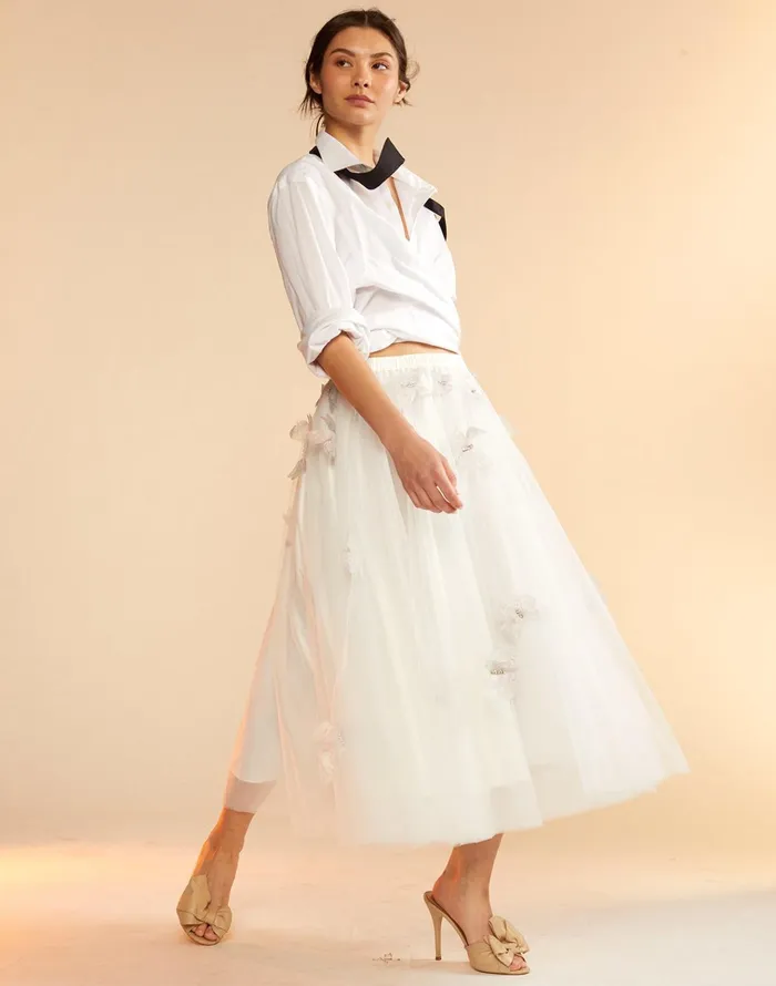 Butterfly Tulle Skirt 8211 White Women Cynthia Rowley Bottoms