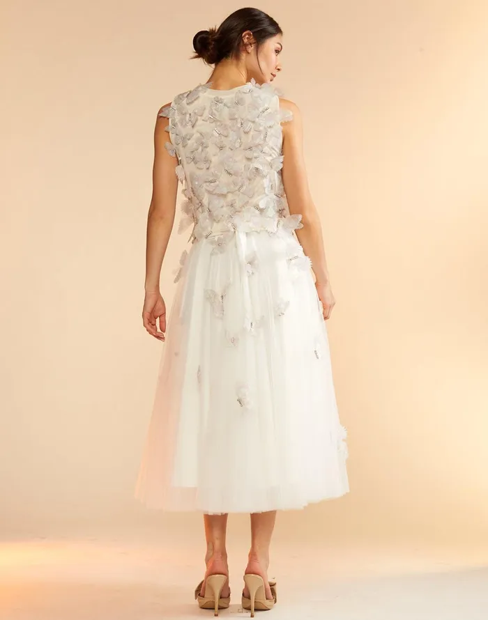 Butterfly Tulle Skirt 8211 White Women Cynthia Rowley Bottoms