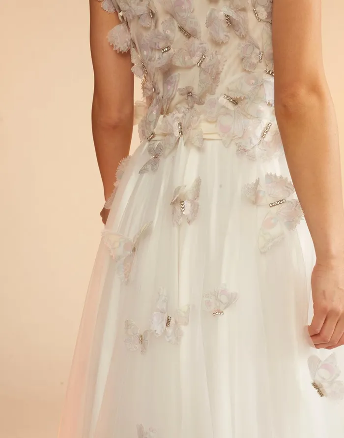 Butterfly Tulle Skirt 8211 White Women Cynthia Rowley Bottoms