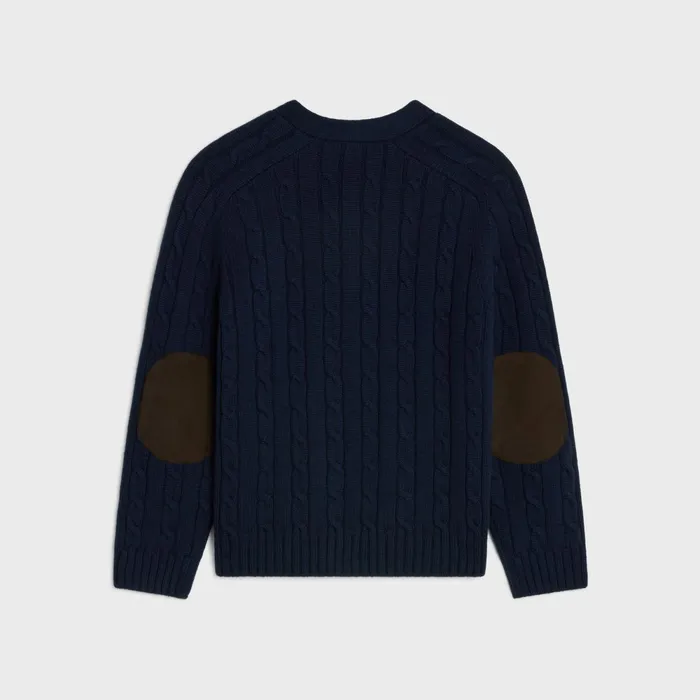 CableKnit Triomphe Cardigan In Cashmere Navy Women CELINE KNITWEAR