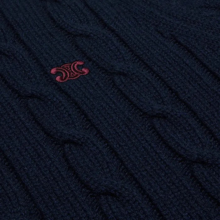 CableKnit Triomphe Cardigan In Cashmere Navy Women CELINE KNITWEAR