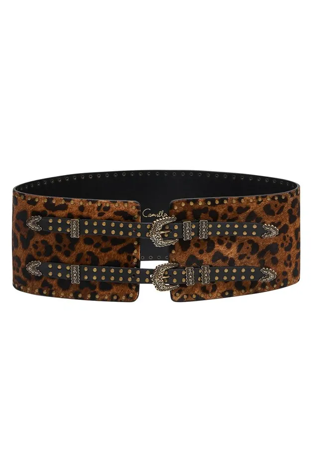 Camilla Belts Women Wide Double Buckle Belt Fire At Night