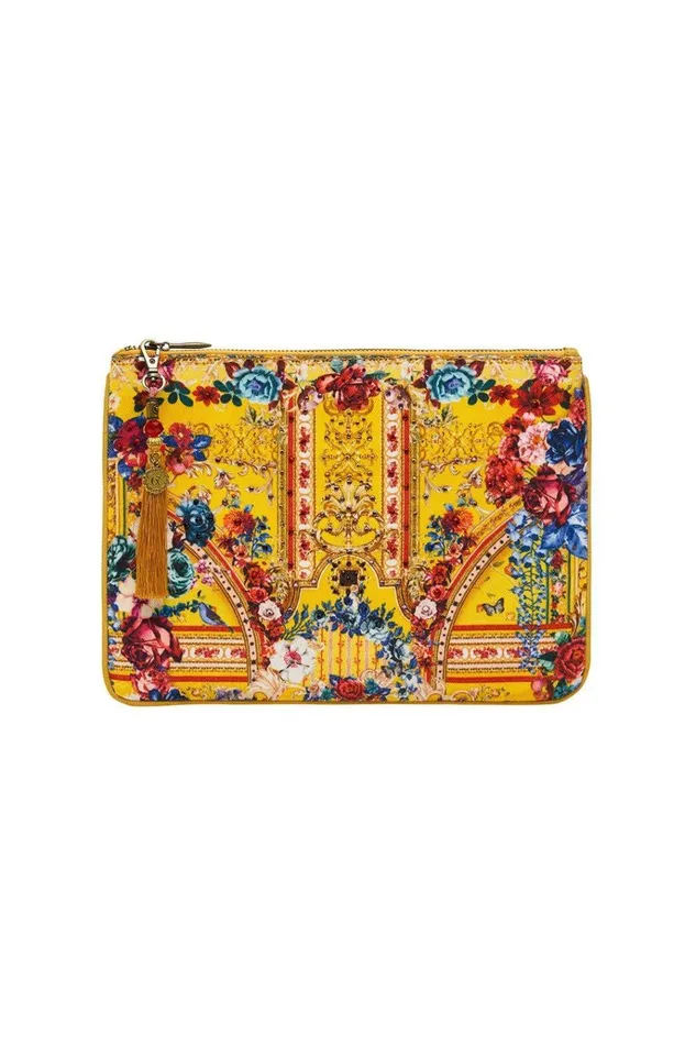 Camilla Clutch Bags Women Small Canvas Clutch Crowned Roses