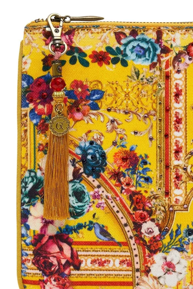 Camilla Clutch Bags Women Small Canvas Clutch Crowned Roses