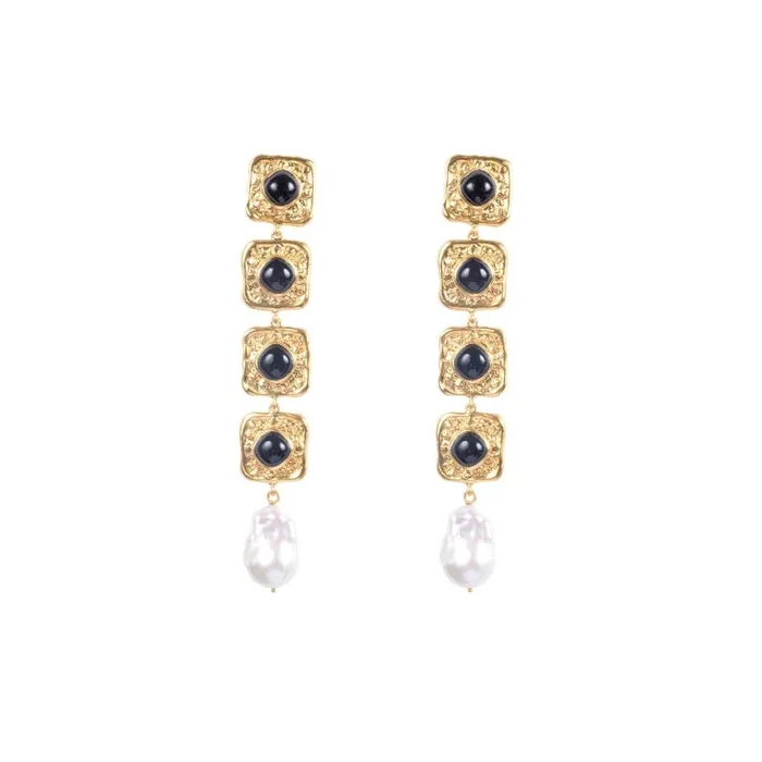 Camilla Jewellery Women Valere Black Onyx Earth Earrings Multi