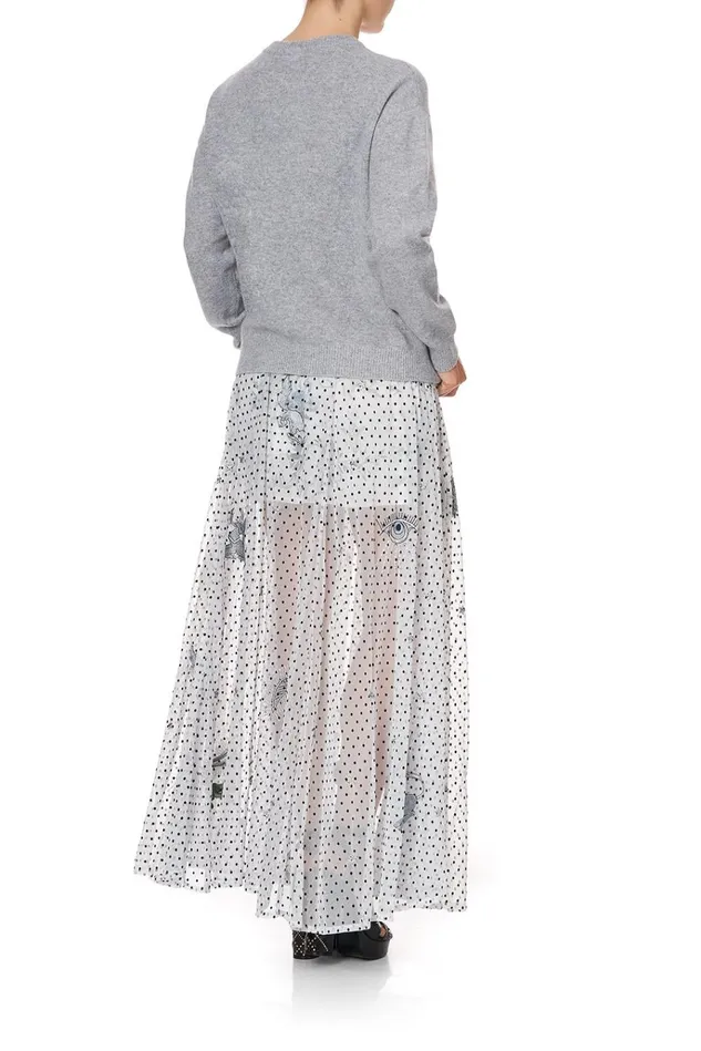 Camilla Knitwear Women Crew Neck Boxy Knit With High Low Hem Moonlit Musings