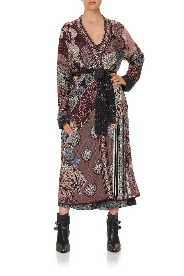 Camilla Knitwear Women Knit Coat With Woven Detail Tale Of The Fire Bird