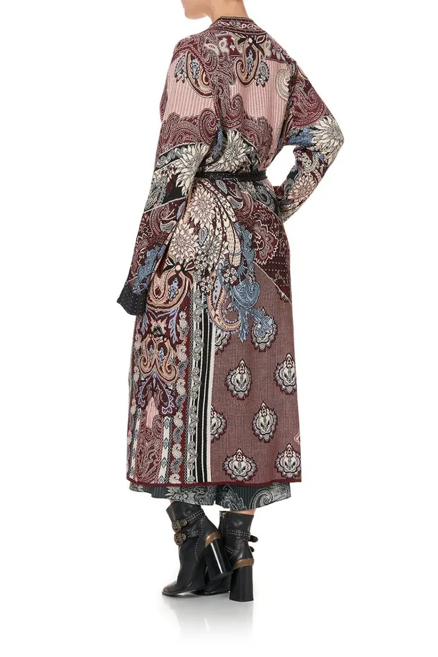 Camilla Knitwear Women Knit Coat With Woven Detail Tale Of The Fire Bird