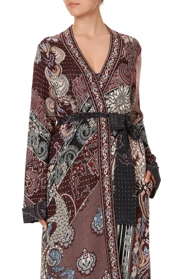 Camilla Knitwear Women Knit Coat With Woven Detail Tale Of The Fire Bird