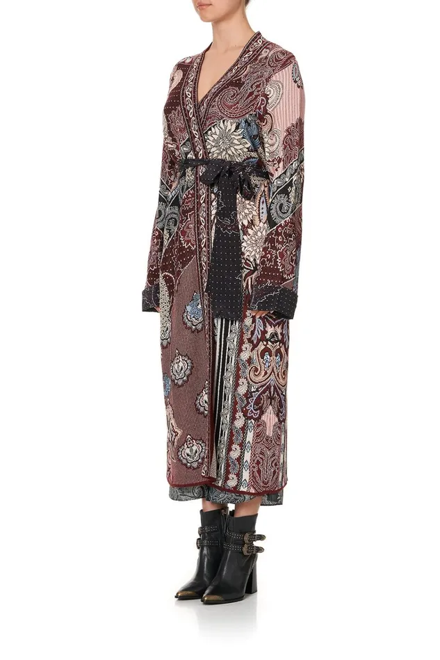 Camilla Knitwear Women Knit Coat With Woven Detail Tale Of The Fire Bird