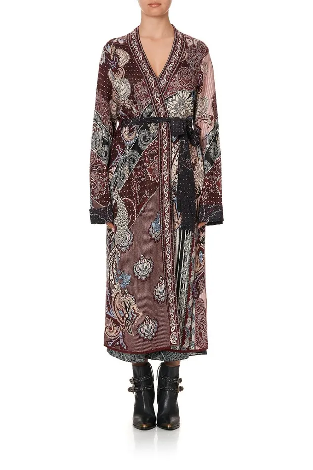 Camilla Knitwear Women Knit Coat With Woven Detail Tale Of The Fire Bird