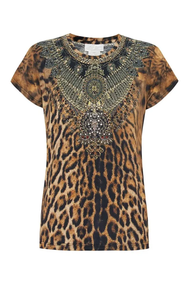 Camilla Loungewear Women Curved Hem Fitted Tee Ruler Of The Underworld