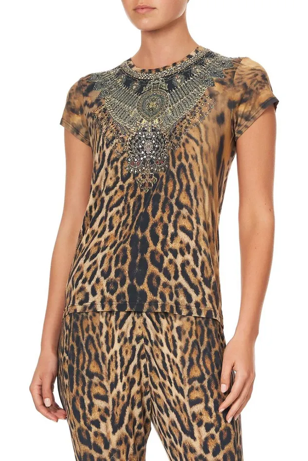 Camilla Loungewear Women Curved Hem Fitted Tee Ruler Of The Underworld