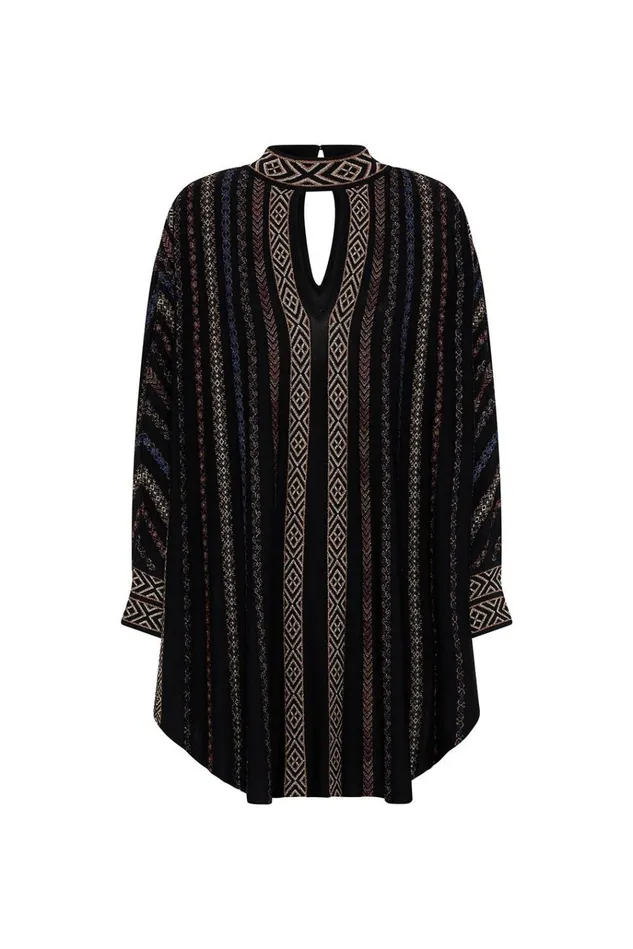 Camilla Mini Dresses Women Knitted Kaftan With Neckband Swinging Sixties