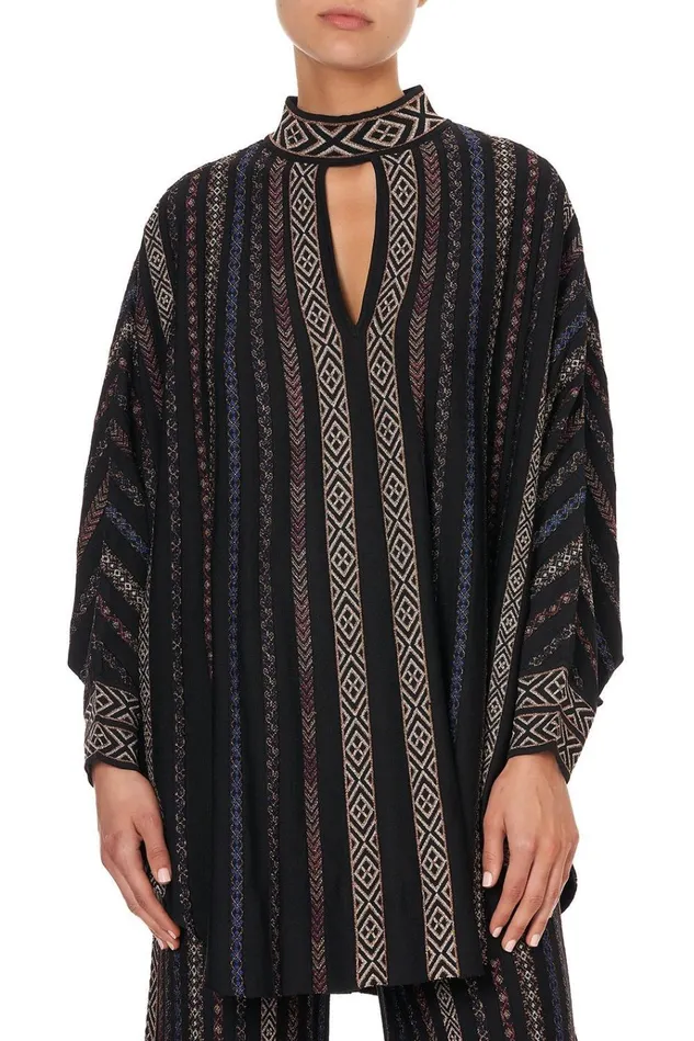 Camilla Mini Dresses Women Knitted Kaftan With Neckband Swinging Sixties