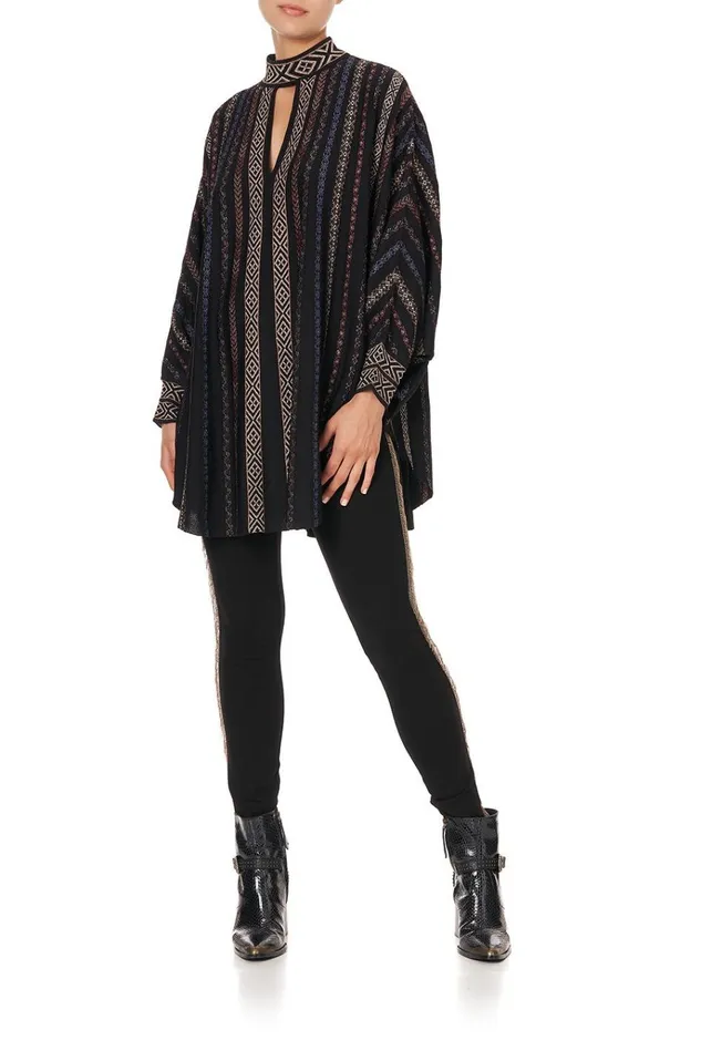 Camilla Mini Dresses Women Knitted Kaftan With Neckband Swinging Sixties