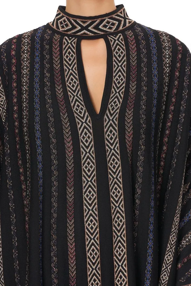 Camilla Mini Dresses Women Knitted Kaftan With Neckband Swinging Sixties
