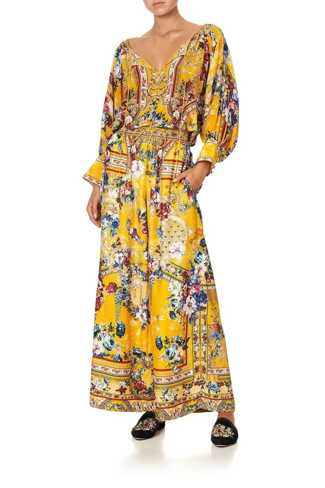 Camilla Modest Clothing Women Raglan Sleeve Button Up Top Crowned Roses