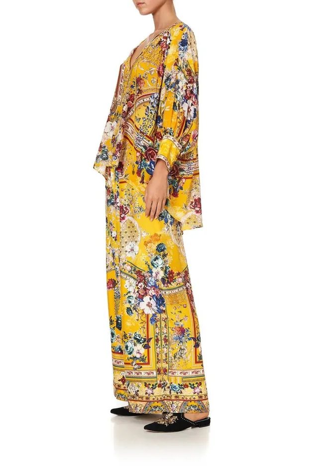 Camilla Modest Clothing Women Raglan Sleeve Button Up Top Crowned Roses