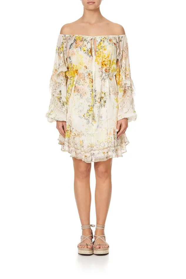 Camilla Party Dresses Women Blouson Frill Sleeve Dress In The Hills Of Tuscany