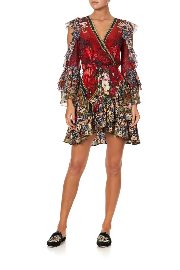 Camilla Party Dresses Women Cold Shoulder Ruffle Wrap Mini Dress Stories Of A Station Camilla Party Dresses Women Cold Shoulder Ruffle Wrap Mini Dress Stories Of A Station