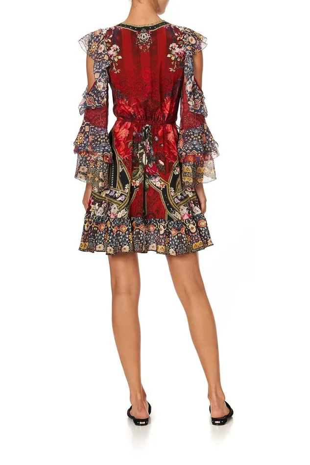 Camilla Party Dresses Women Cold Shoulder Ruffle Wrap Mini Dress Stories Of A Station