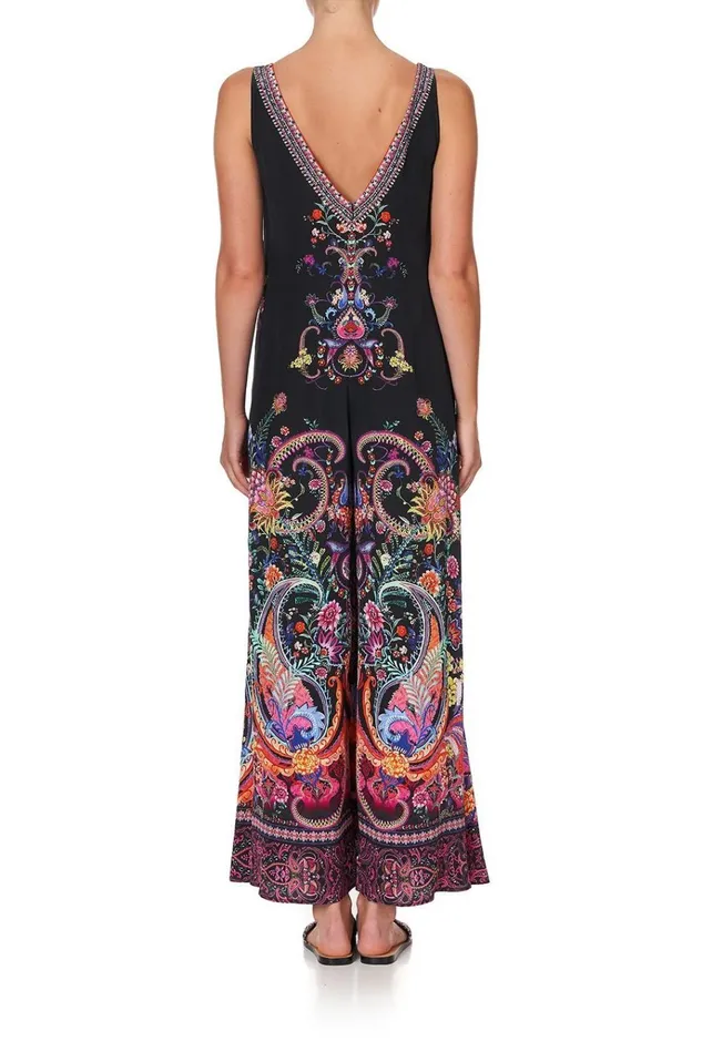 Camilla Playsuits and Jumpsuits Women V Neck Flared Jumpsuit Bohemian Rebellion