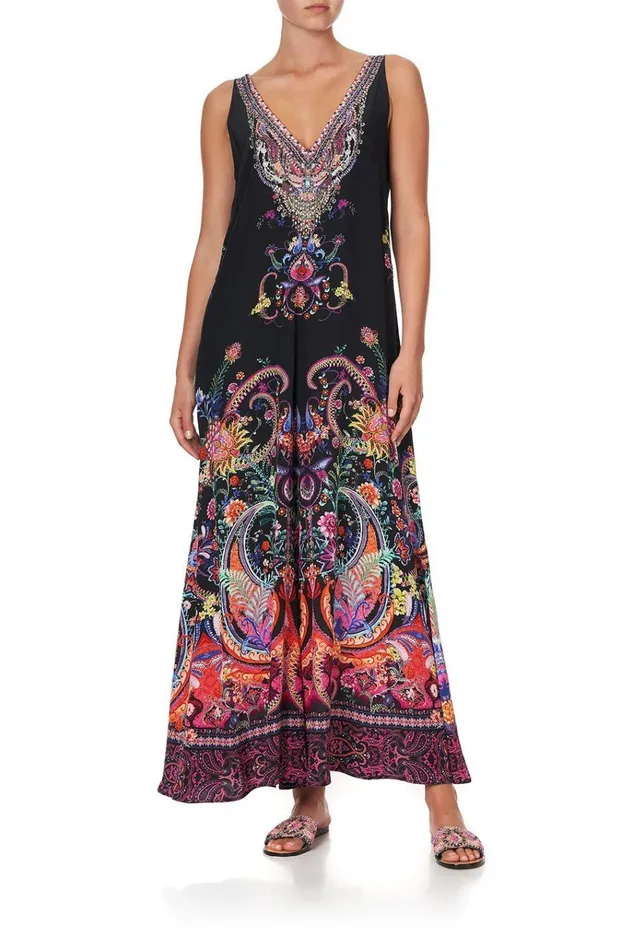 Camilla Playsuits and Jumpsuits Women V Neck Flared Jumpsuit Bohemian Rebellion