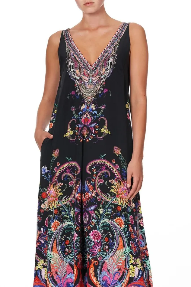 Camilla Playsuits and Jumpsuits Women V Neck Flared Jumpsuit Bohemian Rebellion