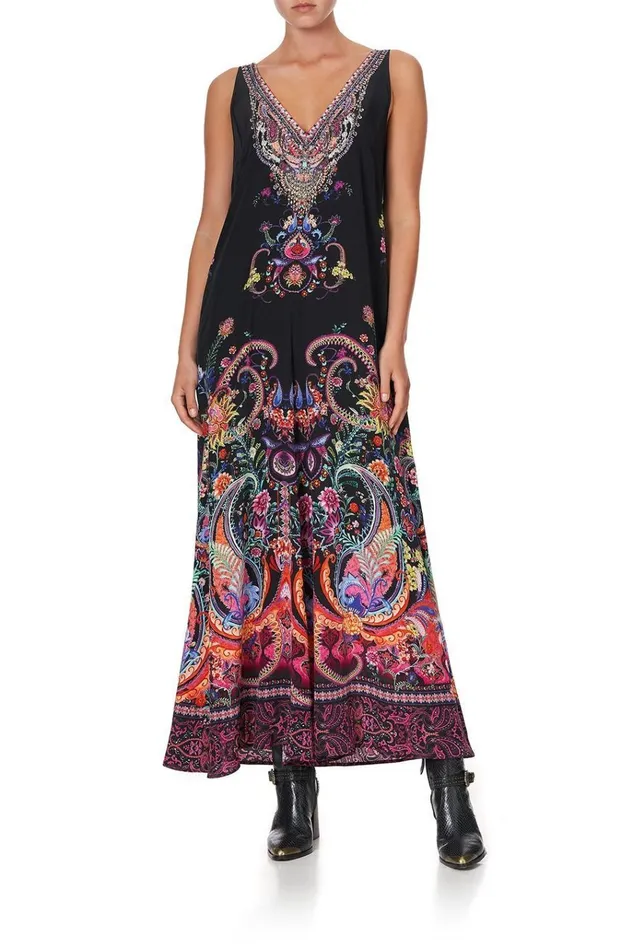 Camilla Playsuits and Jumpsuits Women V Neck Flared Jumpsuit Bohemian Rebellion