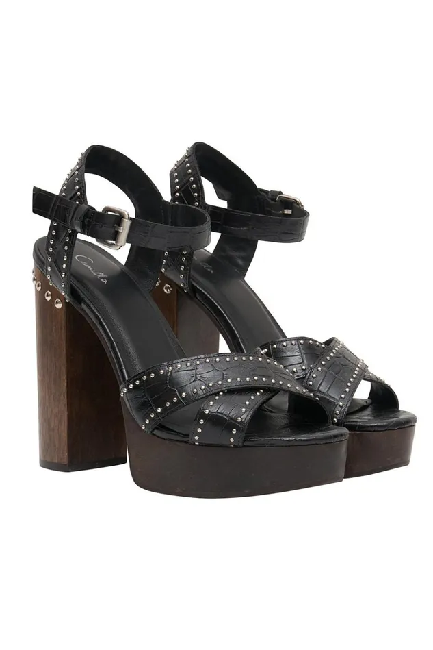 Camilla Shoes Women Croc Platform Solid Black