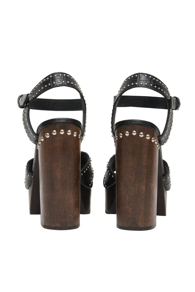 Camilla Shoes Women Croc Platform Solid Black