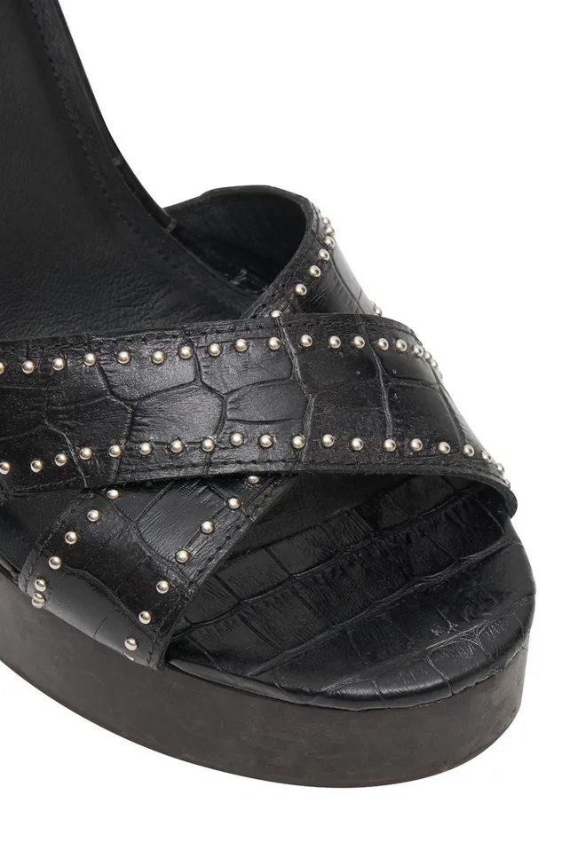 Camilla Shoes Women Croc Platform Solid Black