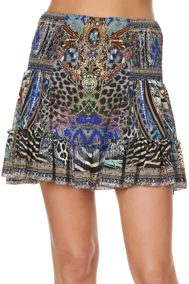 Camilla Skirts Women Button Down Frill Skirt Animal Army