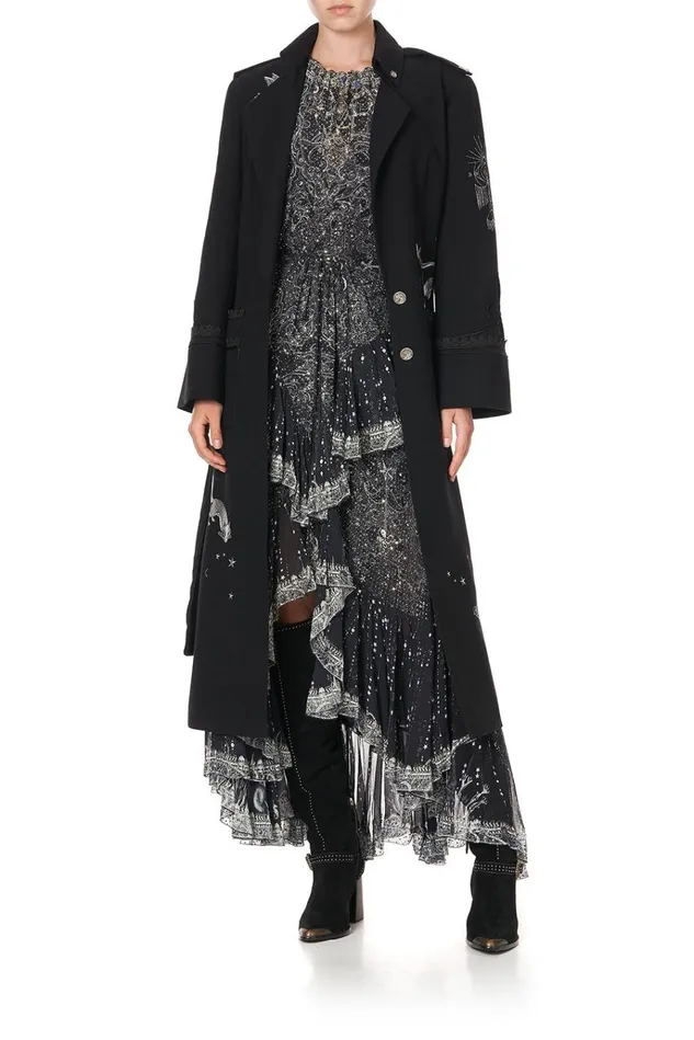 Camilla Skirts Women Maxi Skirt With Double Frill Midnight Pearl