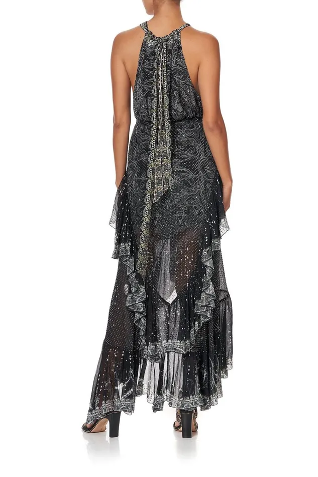 Camilla Skirts Women Maxi Skirt With Double Frill Midnight Pearl