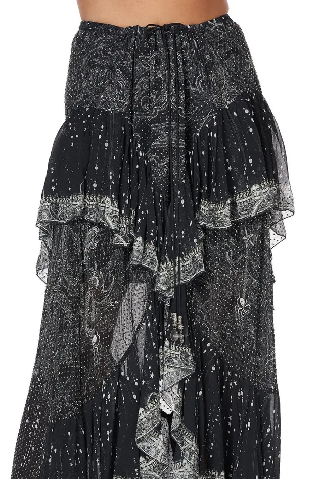Camilla Skirts Women Maxi Skirt With Double Frill Midnight Pearl