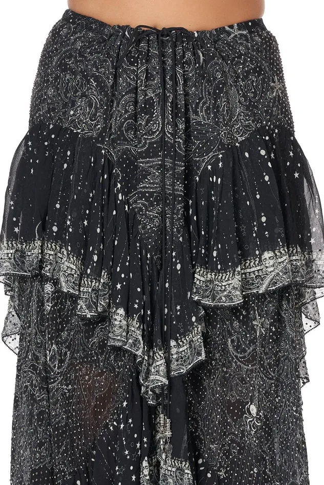 Camilla Skirts Women Maxi Skirt With Double Frill Midnight Pearl