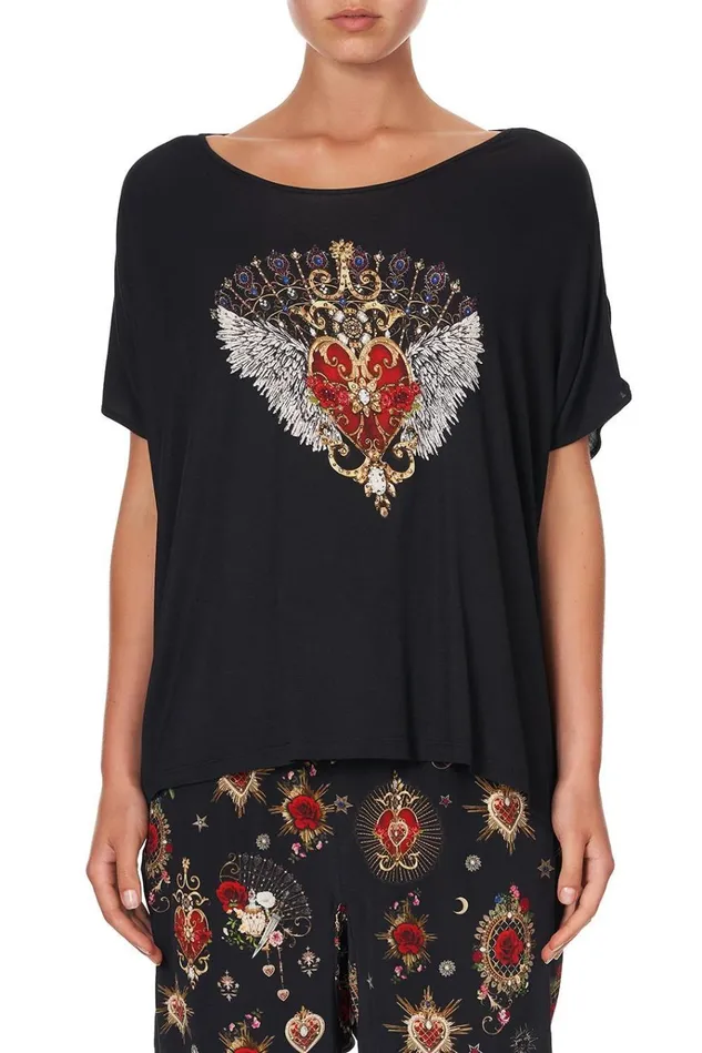 Camilla Tees Women Loose Fit Round Neck Tee Montagues Capulet
