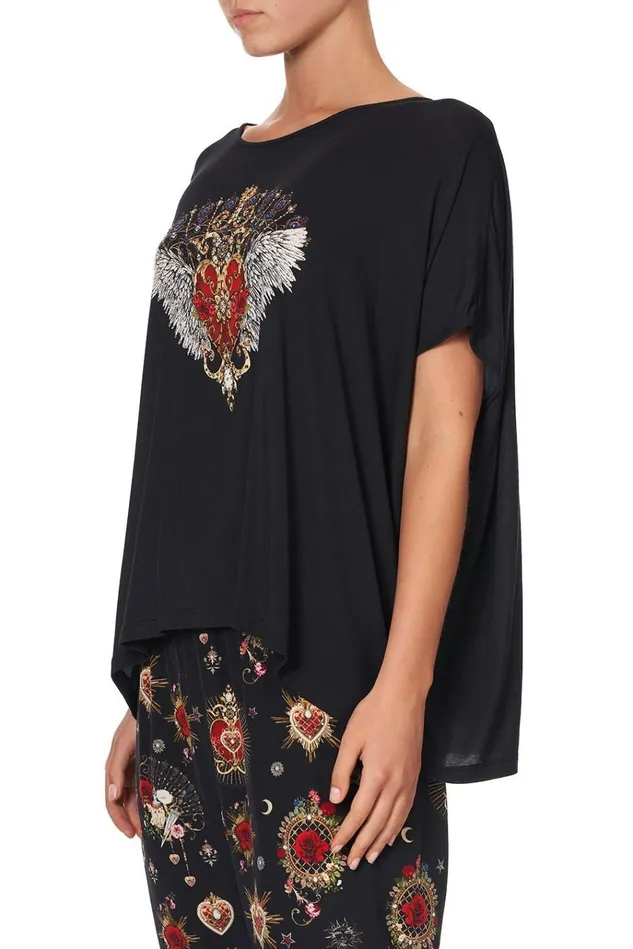 Camilla Tees Women Loose Fit Round Neck Tee Montagues Capulet
