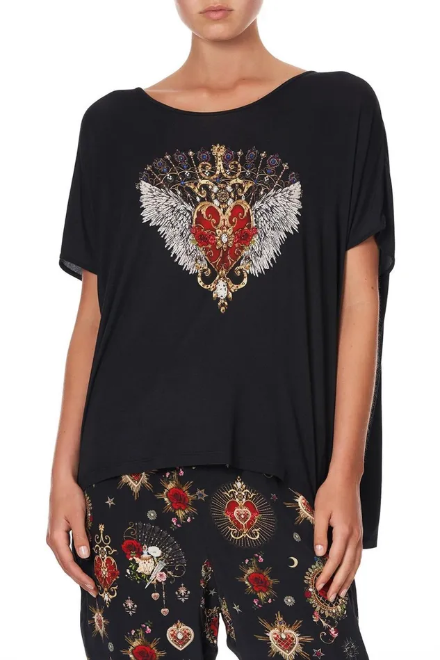 Camilla Tees Women Loose Fit Round Neck Tee Montagues Capulet