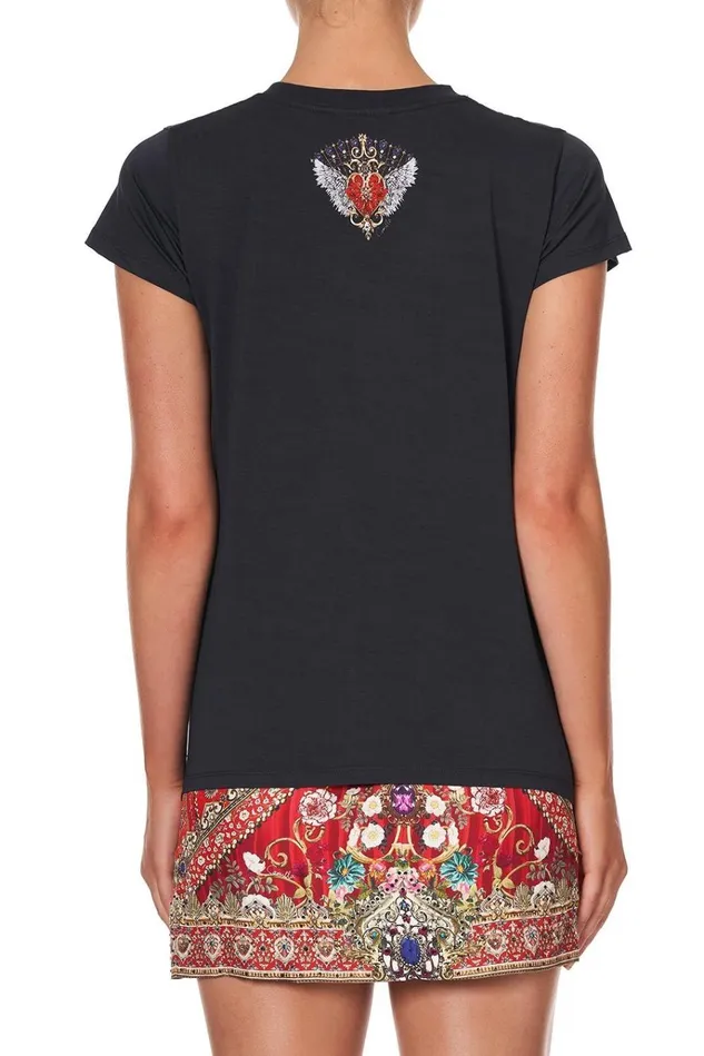 Camilla Tees Women Slim Fit Round Neck TShirt Cameos Can Can
