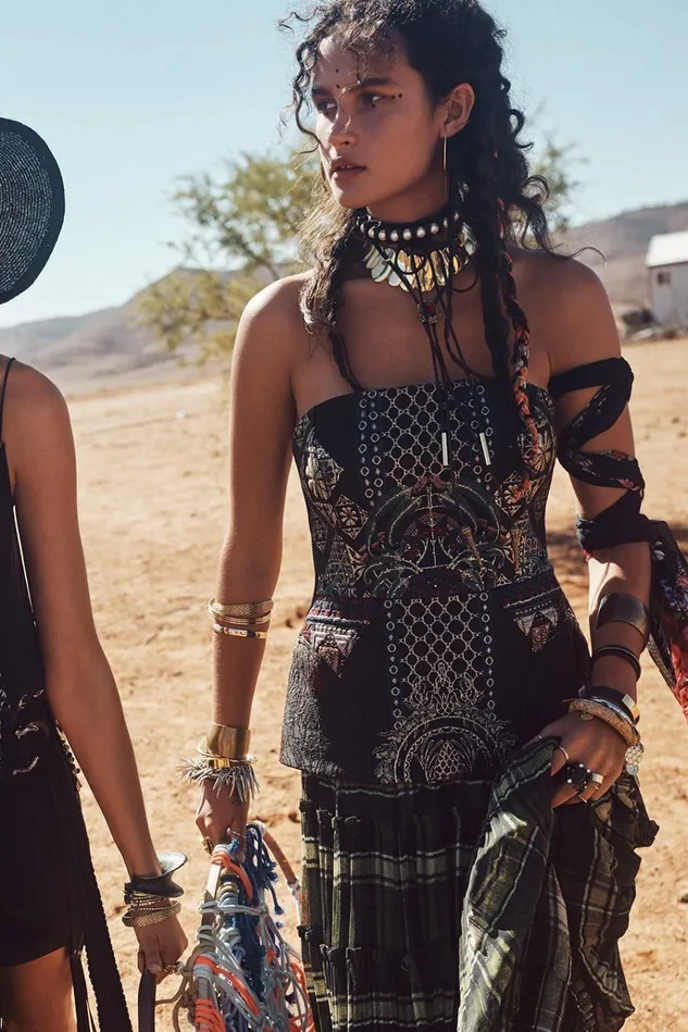 Camilla Tops Women Corset With Powermesh Insert Botanical Chronicles