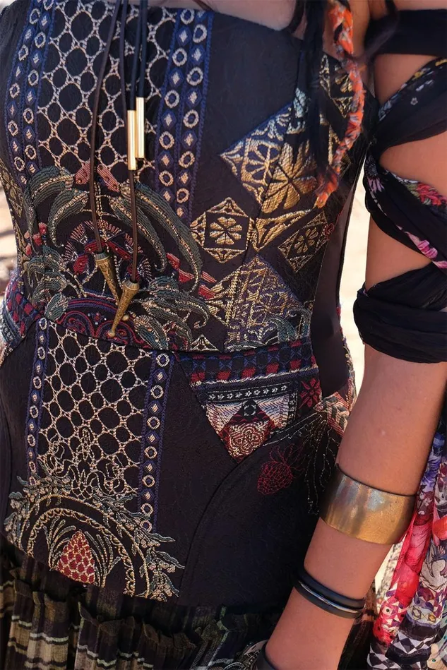 Camilla Tops Women Corset With Powermesh Insert Botanical Chronicles