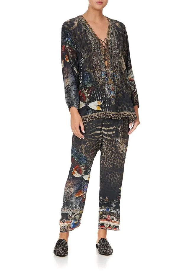 Camilla Tops Women Lace Up Blouse Treasure Chaser