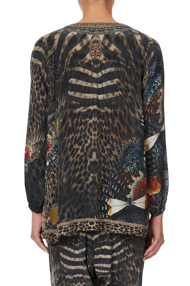 Camilla Tops Women Lace Up Blouse Treasure Chaser