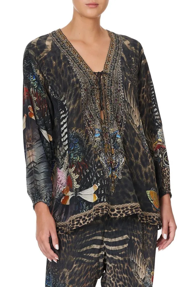 Camilla Tops Women Lace Up Blouse Treasure Chaser