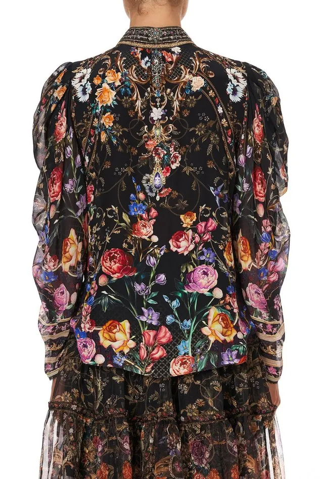 Camilla Tops Women Pintuck Blouse With Draped Sleeve Blushing Manor