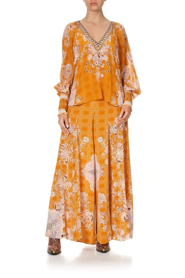 Camilla Tops Women Shirred Cuff Blouse Marrakesh Maiden