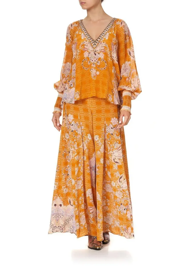 Camilla Tops Women Shirred Cuff Blouse Marrakesh Maiden